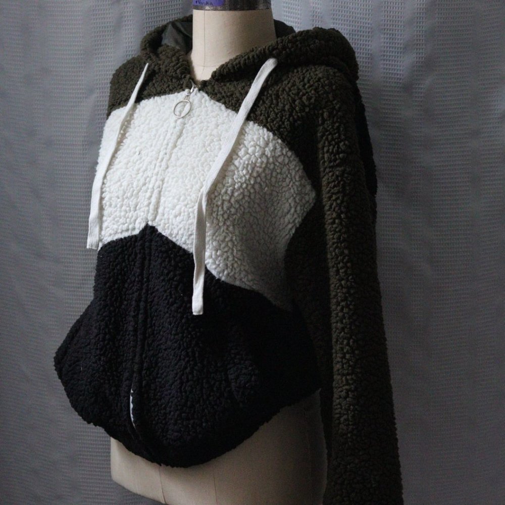 Fluffy zip up jacket